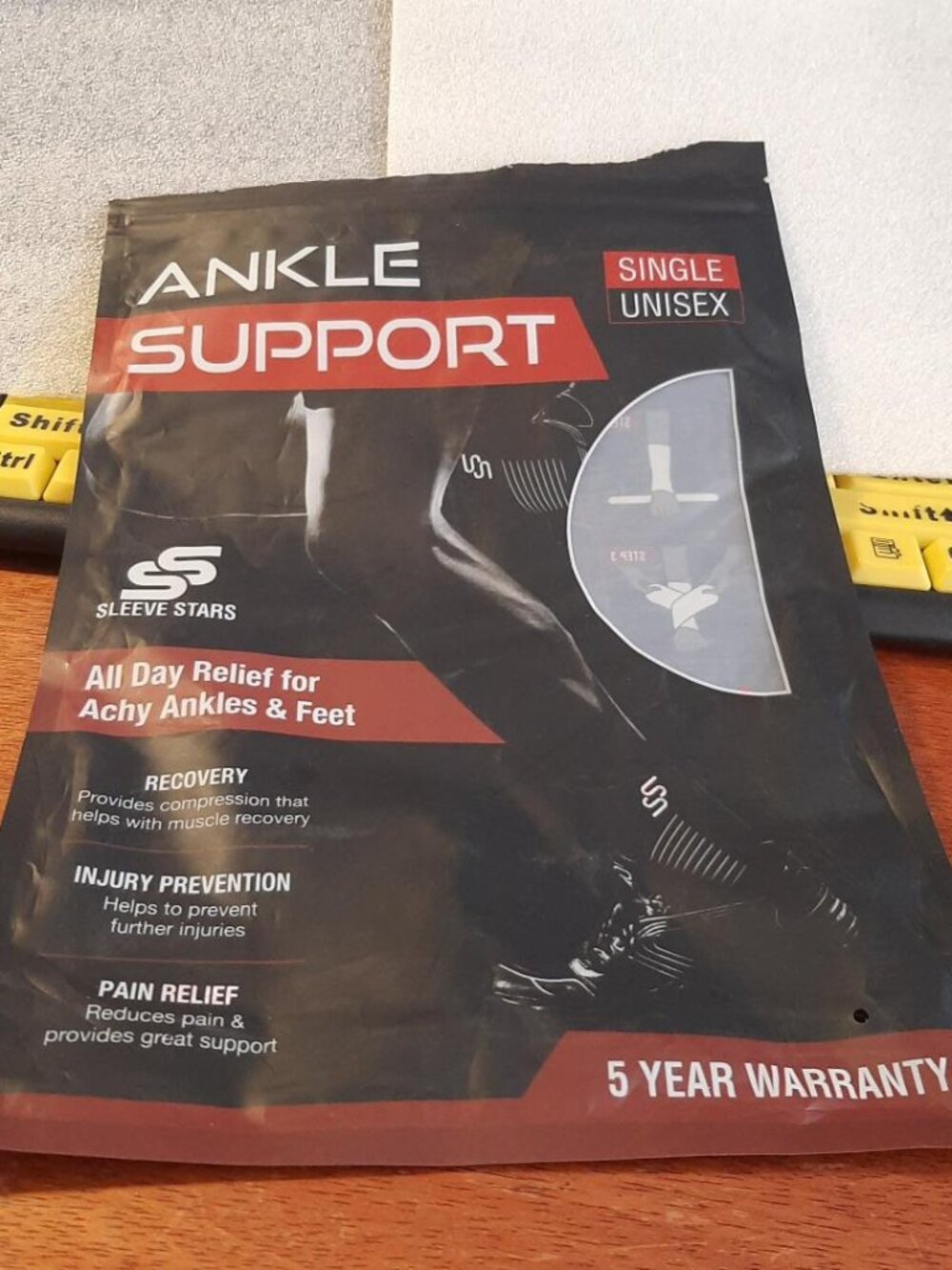 NEW BAG ! Sleeve Stars Ankle Support All day Relief for Achy Ankles & Feet Sz M